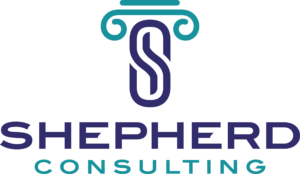 Shepherd Consulting purple and teal logo
